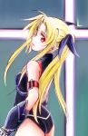  blonde_hair bodysuit breasts fate_testarossa gauntlets hair_ribbon jason_(kaiten_kussaku_kikou) long_hair lyrical_nanoha mahou_shoujo_lyrical_nanoha mahou_shoujo_lyrical_nanoha_a&#039;s mahou_shoujo_lyrical_nanoha_a's red_eyes ribbon twintails 