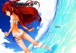  ass bikini from_behind long_hair looking_back original red_eyes red_hair redhead swimsuit yamamoto_canponi 