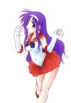  bishoujo_senshi_sailor_moon breasts cosplay elbow_gloves gloves jason_(kaiten_kussaku_kikou) long_hair lyrical_nanoha purple_hair sailor_mars sailor_mars_(cosplay) simple_background skirt smile solo tsukimura_suzuka very_long_hair white_background 