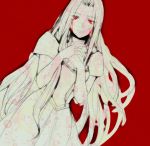  blood bloody_tears dress fate/zero fate_(series) irisviel_von_einzbern long_hair red_background sleeping-satie solo white_hair 