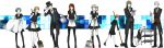  4girls aegis amada_ken android animal aqua_hair aragaki_shinjirou blonde_hair blue_eyes blush broom brown_eyes brown_hair butler dog formal glasses grey_eyes grey_hair hair_over_one_eye hat highres iori_junpei kirijou_mitsuru koromaru long_hair maid mop multiple_boys multiple_girls pantyhose persona persona_3 persona_3_portable red_eyes red_hair redhead sanada_akihiko short_hair smile sweatdrop takeba_yukari yamagishi_fuuka 