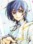  black_hair code_geass happy_birthday lelouch_lamperouge male petals purple_eyes rahit solo violet_eyes 