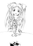  alicia_testarossa jason_(kaiten_kussaku_kikou) long_hair looking_at_viewer lyrical_nanoha mahou_shoujo_lyrical_nanoha monochrome open_mouth smile solo 