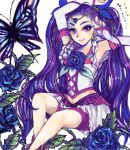  bike_shorts blue_rose butterfly drawr flower leggings long_hair magical_girl milky_rose mimino_kurumi precure purple_hair rose shorts_under_skirt smile yes!_precure_5 
