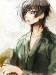  black_hair code_geass fan japanese_clothes kimono lelouch_lamperouge male purple_eyes rahit solo violet_eyes 