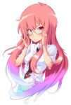  bespectacled dress_shirt glasses green-framed_glasses highres long_hair louise_francoise_le_blanc_de_la_valliere masashou_(sinsyo23) necktie pink_hair red_eyes shirt sleeves_rolled_up zero_no_tsukaima 