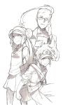  akuroma_(pokemon) bag double_bun glasses height_difference kitsunen_(kitune_n) kitunen kyouhei_(pokemon) mei_(pokemon) pantyhose pokemon pokemon_(game) pokemon_bw2 prehensile_hair raglan_sleeves skirt twintails visor_cap 