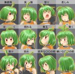  ahoge blush chart ctc expressions fl-chan green_hair red_eyes sweat tears 