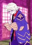  adapted_costume blonde_hair coat ivan_karelin male mamemo_(daifuku_mame) origami_cyclone purple_eyes sleeves_past_wrists solo tiger_&amp;_bunny violet_eyes 