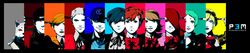  aegis amada_ken aragaki_shinjirou arisato_minato brack-box9 female_protagonist_(persona_3) hair_over_one_eye iori_junpei kirijou_mitsuru koromaru mochizuki_ryouji multiple_boys persona persona_3 persona_3_portable sanada_akihiko school_uniform takeba_yukari weapon yamagishi_fuuka 