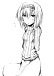  alice_margatroid arms_behind_back chatamaru_(irori_sabou) flat_chest looking_at_viewer short_hair simple_background sketch solo touhou tyata-maru white_background 