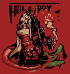  demon gun hellboy hellboy_(comic) red shigehiro_(artist) trench_coat trenchcoat weapon 