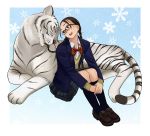  glasses luna2 new_year school_uniform skirt tiger 