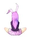  animal_ears back blazer bunny_ears crossed_legs from_behind highres indian_style long_hair purple_hair rabbit_ears reisen_udongein_inaba sitting skirt solo touhou transparent_background 