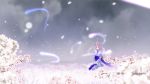  cherry_blossoms cloud clouds flower ghost japanese_clothes kneeling large_breasts pink_eyes pink_hair saigyouji_yuyuko snen solo touhou 