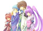  2girls asbel_lhant blue_eyes blue_hair brown_hair cheria_barnes glasses hubert_ozwell multiple_boys multiple_girls pink_hair purple_eyes purple_hair sophie_(tales_of_graces) tales_of_(series) tales_of_graces twintails two_side_up violet_eyes yu_ko_(king-of-paseri) 