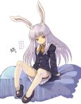  blazer bunny_ears lavender_hair long_hair necktie rabbit_ears red_eyes reisen_udongein_inaba thigh-highs thighhighs touhou yy 