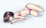  1girl bikini black_eyes black_hair gurio mikasa_ackerman on_side shingeki_no_kyojin short_hair swimsuit 