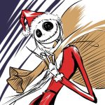  bag christmas disney jack_skellington lowres male monokuro_sai oekaki pinky_out sack sai_(pixiv232943) santa_costume smile solo the_nightmare_before_christmas 