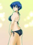  bikini blue_hair green_eyes looking_back sagiri_mikage short_hair swimsuit teijin yuu-gi-ou yuu-gi-ou_5d&#039;s yuu-gi-ou_5d's 
