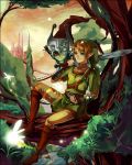  blue_eyes fairy forest imp imp_midna link midna muse_(rainforest) nature nintendo pointy_ears red_eyes smile sword the_legend_of_zelda twilight_princess weapon 