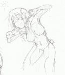  1girl armored_core armored_core:_for_answer bodysuit may_greenfield monochrome novemdecuple sketch 