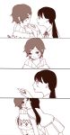  absurdres androgynous blush chiba_saori child comic couple dallin hair_ornament hairclip highres hourou_musuko kiss lipstick makeup monochrome multiple_girls short_hair silent_comic takatsuki_yoshino twintails yuri 