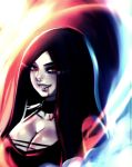  adventure_time black_hair blood breasts cleavage fang long_hair marceline red_eyes solo vampire 