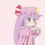 animated animated_gif arawi_keiichi_(style) bow crescent hat long_hair lowres nichijou parody patchouli_knowledge purple_eyes purple_hair ram_hachimin smile solo style_parody touhou violet_eyes 