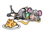  animal_ears bdsm blush bondage chain chains cheese grey_hair mouse_ears mouse_tail nazrin solo sweat tail touhou zassou_maruko 