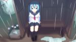  aqua_hair hatsune_miku morinaoekaki rain seifuku twintails vocaloid 