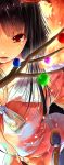  black_hair branch collarbone hime_cut houraisan_kaguya jeweled_branch_of_hourai long_hair open_mouth red_eyes solo touhou yae_(artist) 