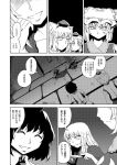  animal_ears closed_eyes comic fan fox_tail hat inubashiri_momiji monochrome multiple_girls multiple_tails no_hat no_headwear shameimaru_aya tail tokin_hat touhou translated translation_request wolf_ears yakumo_ran yakumo_yukari yokochou 