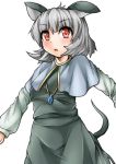 animal_ears fun_bo grey_hair jewelry mouse_ears nazrin necklace red_eyes simple_background solo tail touhou white_background 