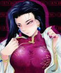  black_lagoon blue_eyes blush bracelet breasts bust chinese_clothes earrings face jewelry long_hair shenhua tomotsuka_haruomi 