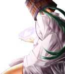  bucket_on_head gomibukurokarasu green_hair highres in_bucket in_container japanese_clothes kimono kisume long_hair object_on_head touhou twintails yukata 