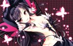  accel_world antenna_hair ass bare_shoulders black_hair breasts butt_crack butterfly butterfly_wings cleavage dress elbow_gloves gloves gunp headband kuroyukihime red_eyes solo undressing wings 
