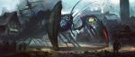  boat colossus crustacean digital_painting giant_monster highres original robin_olausson widescreen 