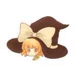  :3 batta_(ijigen_debris) big_hat blonde_hair bow braid hat hat_bow kirisame_marisa minigirl peeking_out rickenbatta330 solo touhou witch_hat 