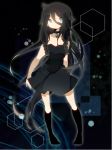  alternate_costume alternate_hair_color bad_id bare_shoulders black_dress black_hair black_legwear blue_eyes braid brooch choker dress ia_(vocaloid) jewelry kneehighs long_hair meega solo twin_braids very_long_hair vocaloid 