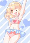  blonde_hair clenched_hand hairband kagerou_(kers) kise_yayoi precure raised_arm short_hair smile_precure! wink yellow_eyes 