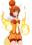  burning_hand cure_sunny fire flat_chest highres hino_akane iyakun looking_at_viewer magical_girl precure skirt smile smile_precure! solo 