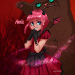  alternate_costume annie_hastur apron bat_wings bear character_name detached_wings dress fangs fire gloves horns league_of_legends saliva scriptkittie smoke tail tibbers wings 