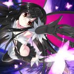  accel_world black_hair black_legwear boots butterfly elbow_gloves flat_chest gloves hairband kuroyukihime long_hair metallican orange_eyes solo thigh-highs thigh_boots thighhighs wings 