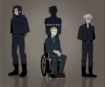  berserker_(fate/zero) black_hair blonde_hair canislatrans fate/zero fate_(series) kayneth_archibald_el-melloi lancer_(fate/zero) male matou_kariya multiple_boys purple_hair wheelchair white_hair 