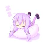  :3 bean_bag chibi closed_eyes eyes_closed miiya_(kuroi_hako) purple_hair sleeping solo thigh-highs thighhighs vocaloid yuzuki_yukari 