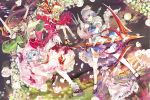  5girls :d bat_wings blonde_hair blue_eyes blue_hair braid brown_hair crescent flandre_scarlet full_moon hat highres hong_meiling izayoi_sakuya long_hair maid maid_headdress moon multiple_girls open_mouth outstretched_arms patchouli_knowledge polearm purple_eyes purple_hair red_eyes remilia_scarlet side_ponytail silver_hair smile spear star touhou twin_braids violet_eyes weapon wings 