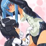  abs blue_hair breasts dd_(artist) doll_joints dutch_angle girl_abs poke 