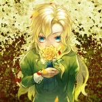  blonde_hair blue_eyes flower ib long_hair mary_(ib) neopara rose solo yellow_rose 