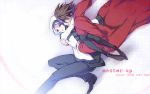  anime:guilty_crown_lost_christmas carol(lost_christmas) cloak couple dougan_calpis_con falling scrooge simple_background 
